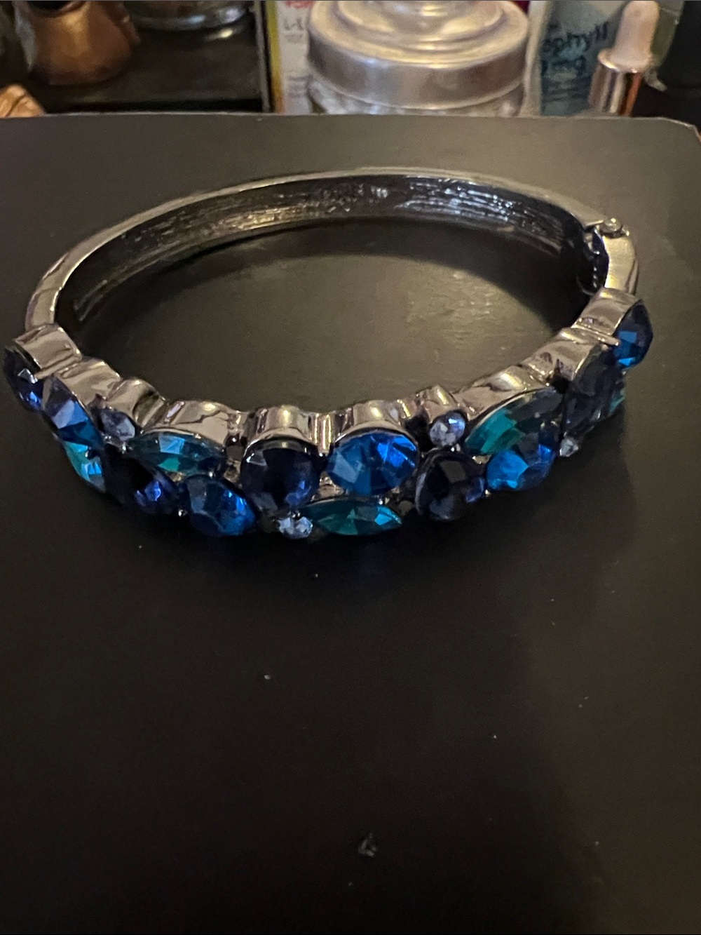 Monet Blue and Teal Crystal Bracelet